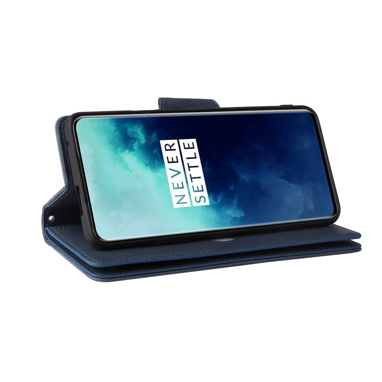 For OnePlus 7T Pro Rivet Buckle 9 Cards Three Fold Leather Phone Case