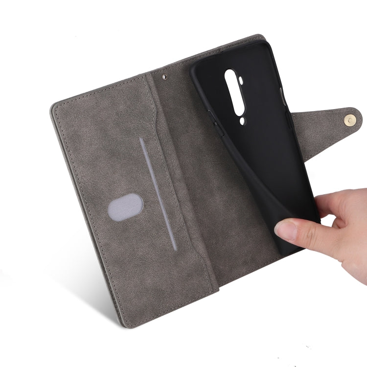 For OnePlus 7T Pro Rivet Buckle 9 Cards Three Fold Leather Phone Case