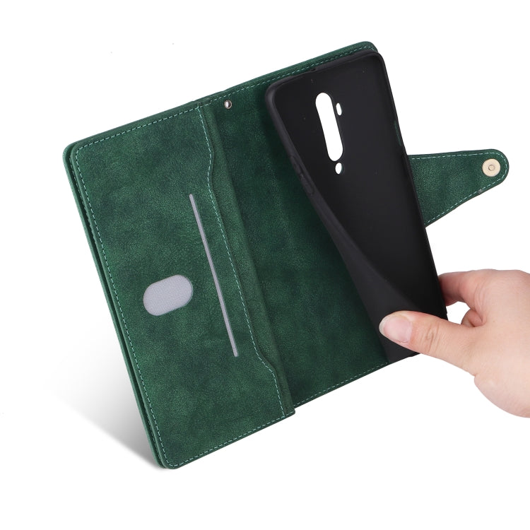 For OnePlus 7T Pro Rivet Buckle 9 Cards Three Fold Leather Phone Case