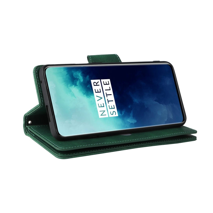 For OnePlus 7T Pro Rivet Buckle 9 Cards Three Fold Leather Phone Case