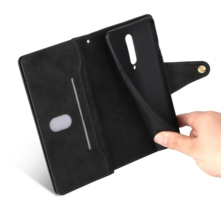 For OnePlus 8 Rivet Buckle 9 Cards Three Fold Leather Phone Case