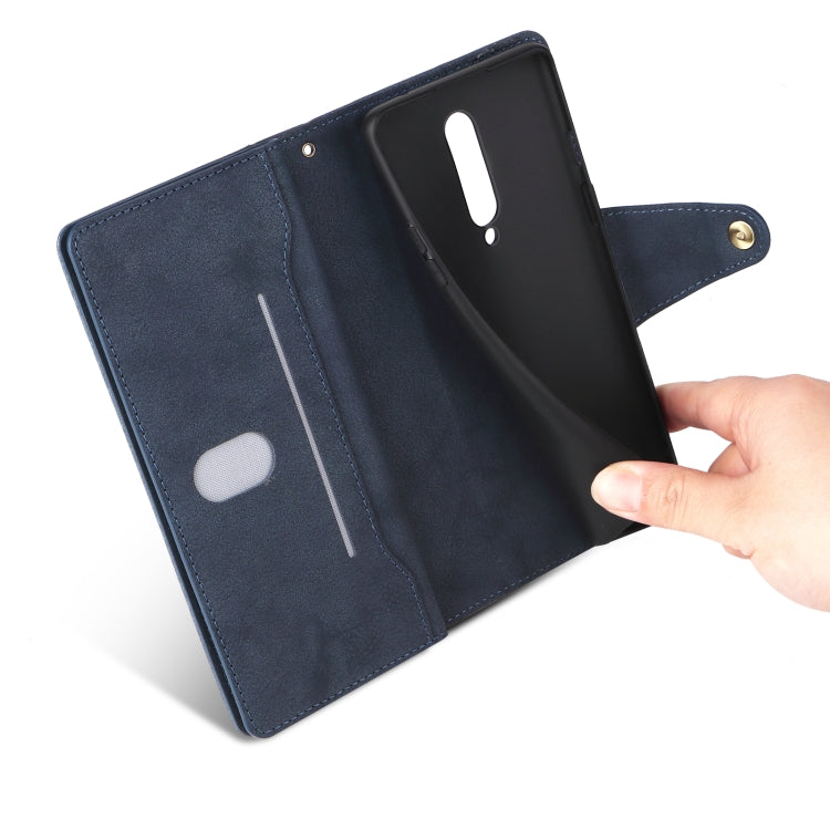 For OnePlus 8 Rivet Buckle 9 Cards Three Fold Leather Phone Case