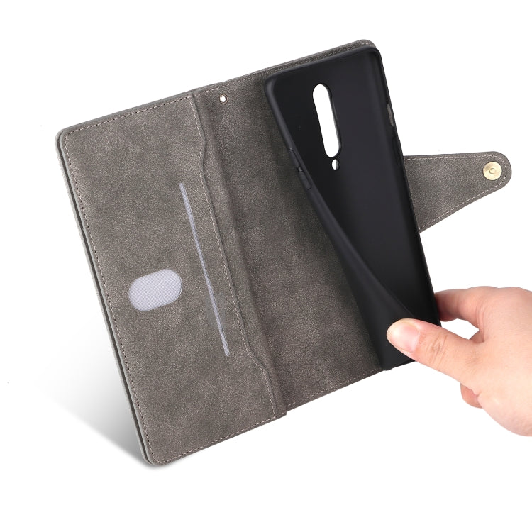For OnePlus 8 Rivet Buckle 9 Cards Three Fold Leather Phone Case