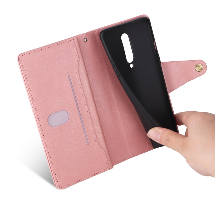For OnePlus 8 Rivet Buckle 9 Cards Three Fold Leather Phone Case