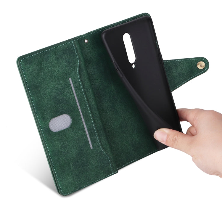For OnePlus 8 Rivet Buckle 9 Cards Three Fold Leather Phone Case