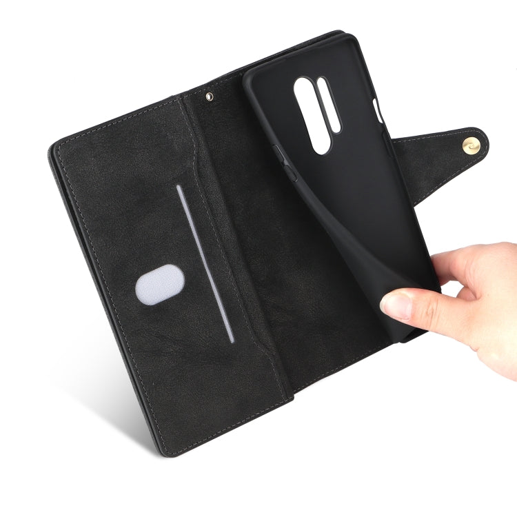 For OnePlus 8 Pro Rivet Buckle 9 Cards Three Fold Leather Phone Case