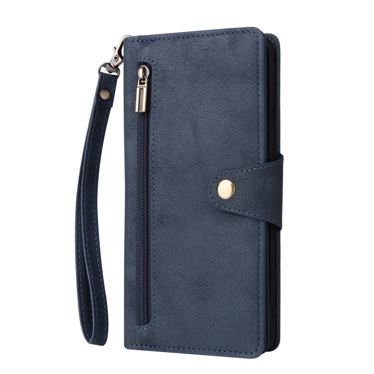 For OnePlus 8 Pro Rivet Buckle 9 Cards Three Fold Leather Phone Case