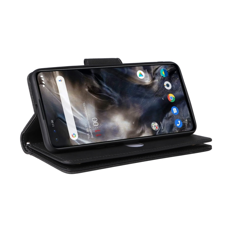 For OnePlus Nord Rivet Buckle 9 Cards Three Fold Leather Phone Case