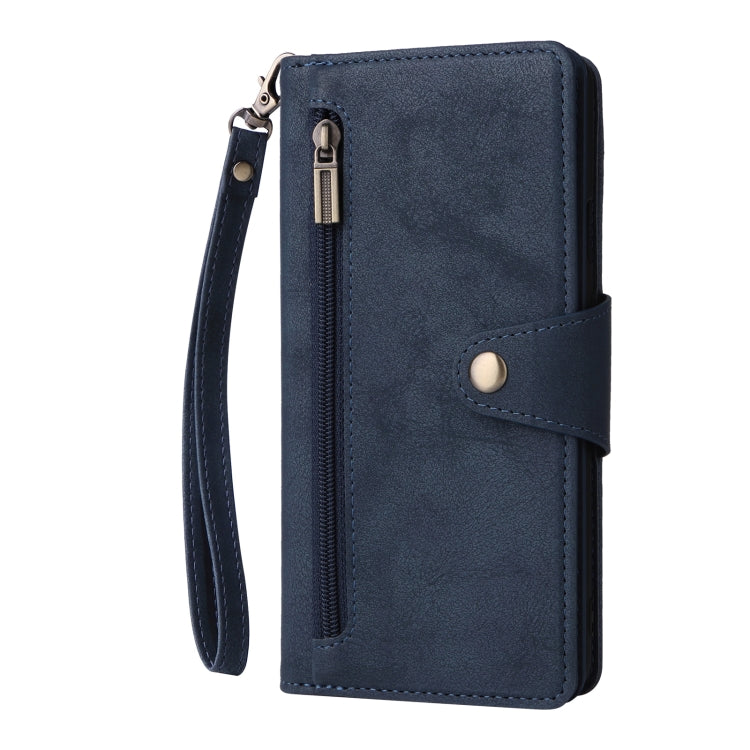 For OnePlus Nord Rivet Buckle 9 Cards Three Fold Leather Phone Case