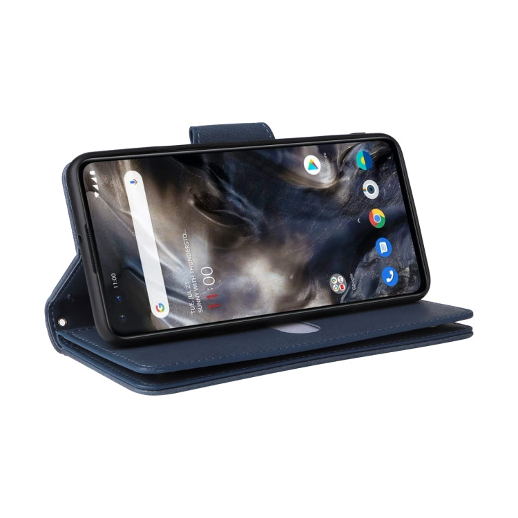 For OnePlus Nord Rivet Buckle 9 Cards Three Fold Leather Phone Case