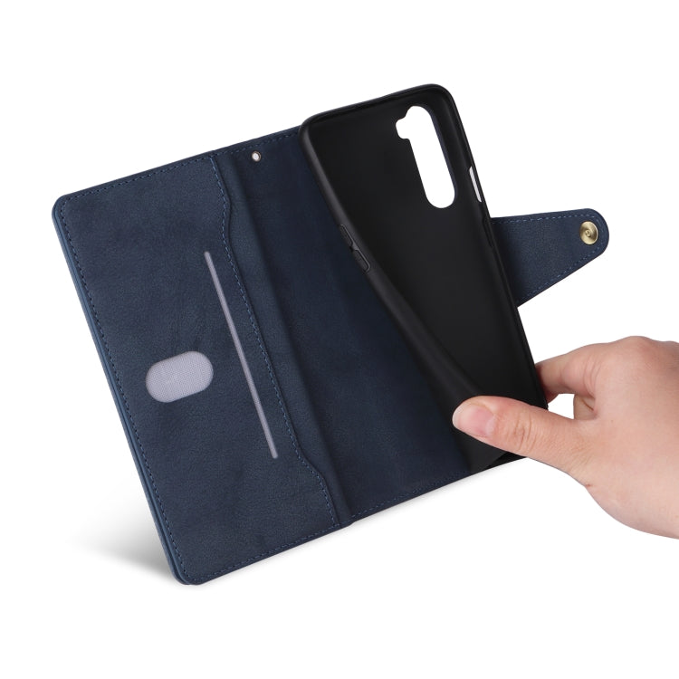 For OnePlus Nord Rivet Buckle 9 Cards Three Fold Leather Phone Case