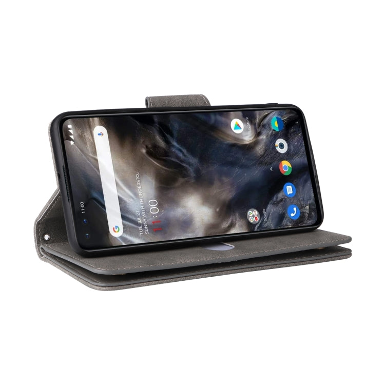 For OnePlus Nord Rivet Buckle 9 Cards Three Fold Leather Phone Case