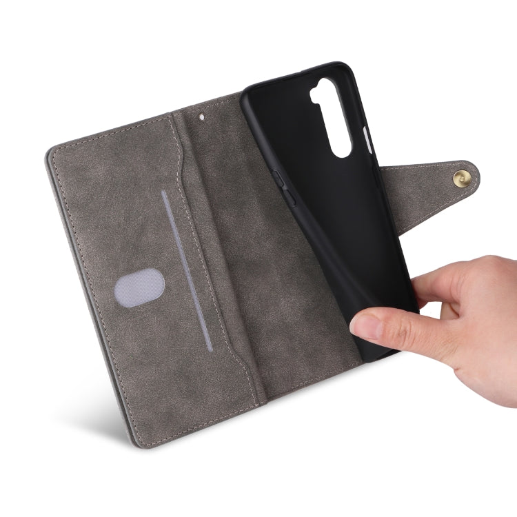 For OnePlus Nord Rivet Buckle 9 Cards Three Fold Leather Phone Case