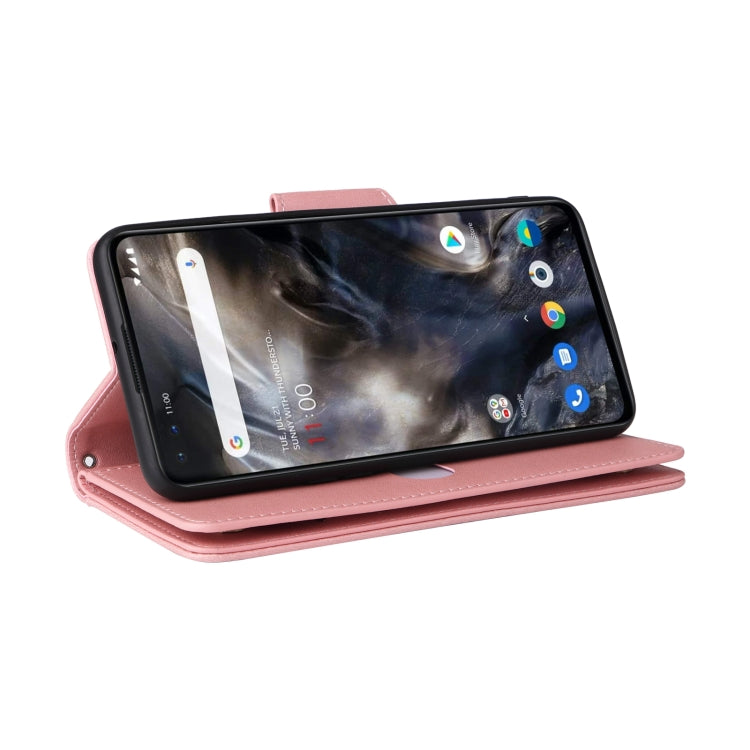 For OnePlus Nord Rivet Buckle 9 Cards Three Fold Leather Phone Case