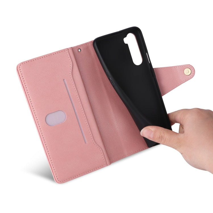 For OnePlus Nord Rivet Buckle 9 Cards Three Fold Leather Phone Case