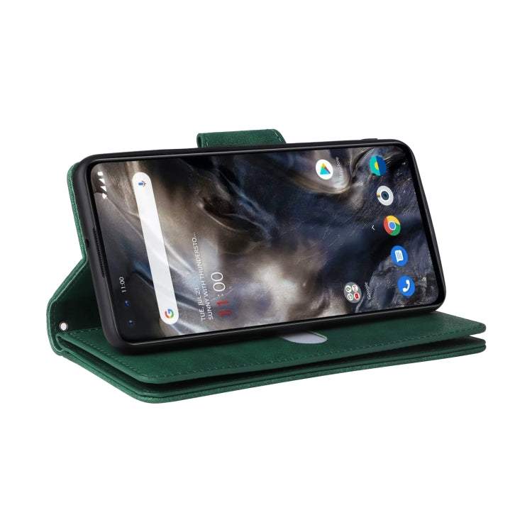 For OnePlus Nord Rivet Buckle 9 Cards Three Fold Leather Phone Case