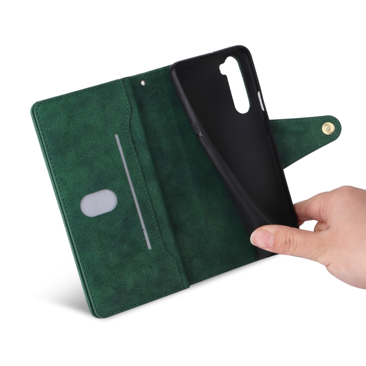 For OnePlus Nord Rivet Buckle 9 Cards Three Fold Leather Phone Case