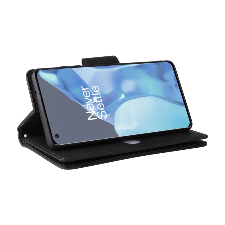For OnePlus 9 Pro Rivet Buckle 9 Cards Three Fold Leather Phone Case