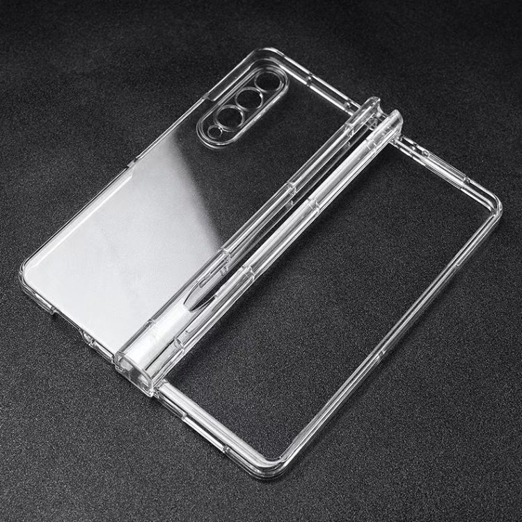 For Samsung Galaxy Z Fold3 5G TPU + PC Shockproof Protective Phone Case with Pen Slot(Transparent)
