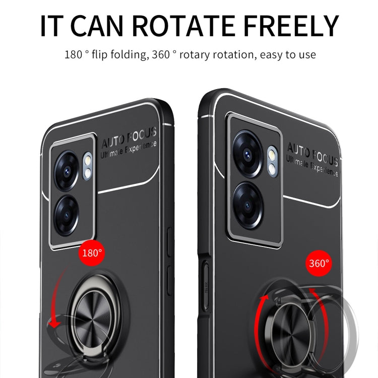 For OPPO A57 5G Metal Ring Holder 360 Degree Rotating TPU Phone Case