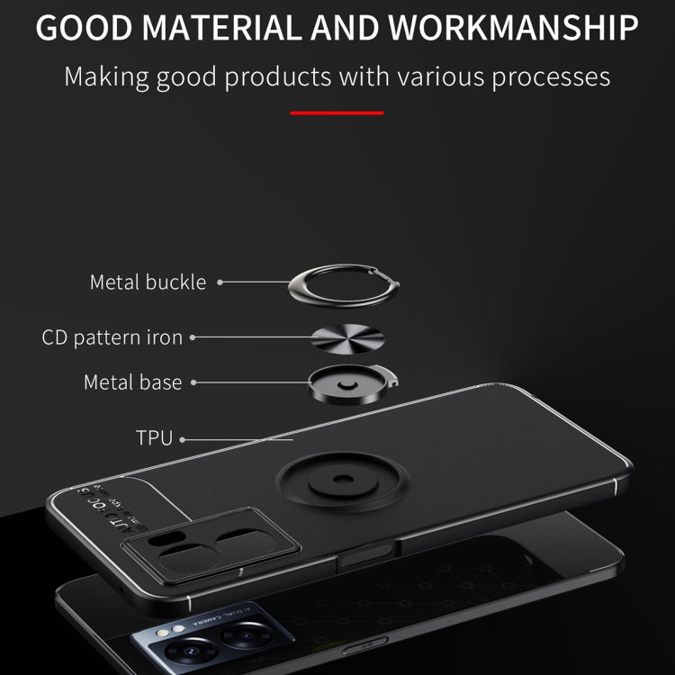 For OPPO A57 5G Metal Ring Holder 360 Degree Rotating TPU Phone Case