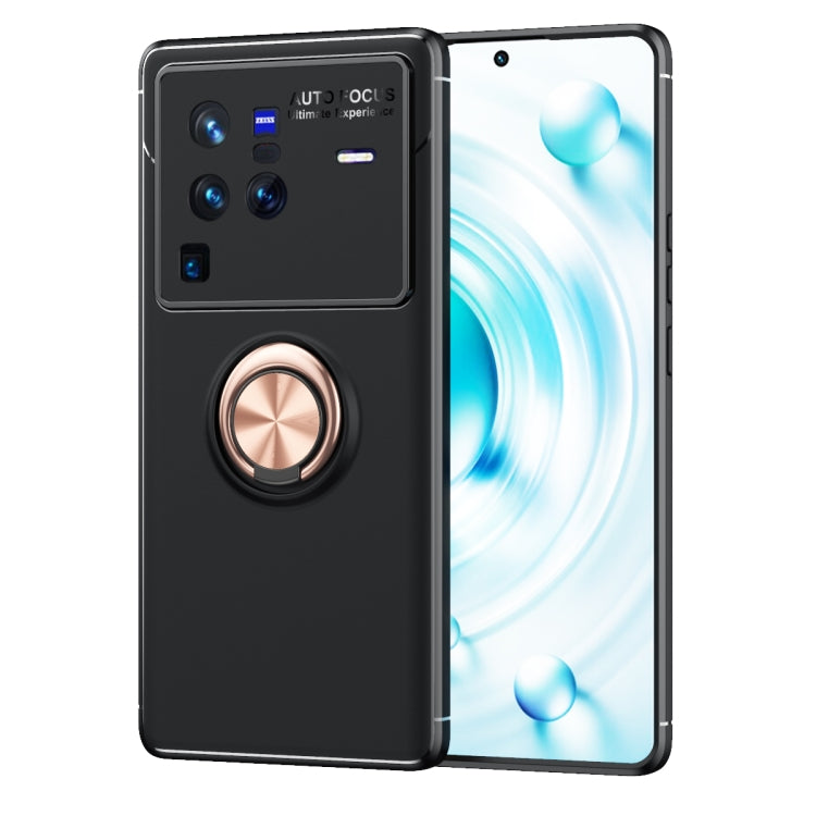 For vivo X80 Pro Metal Ring Holder 360 Degree Rotating TPU Phone Case