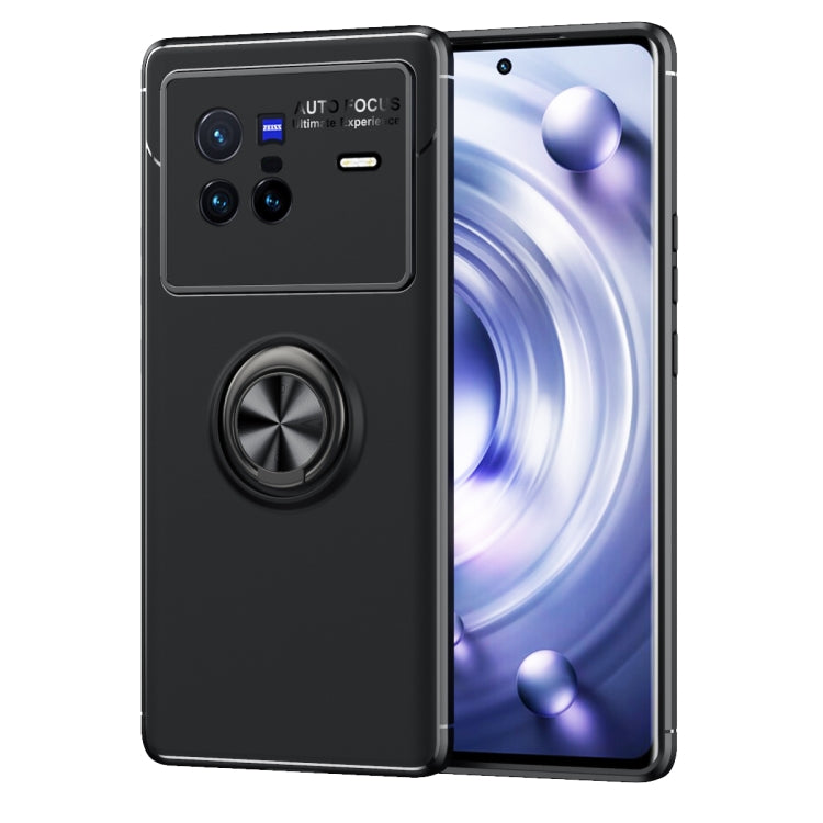 For vivo X80 Metal Ring Holder 360 Degree Rotating TPU Phone Case