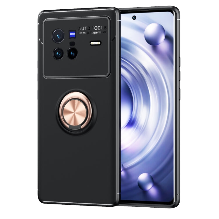 For vivo X80 Metal Ring Holder 360 Degree Rotating TPU Phone Case