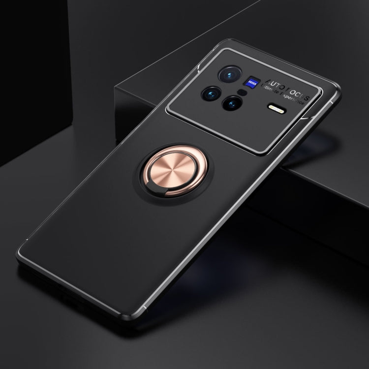 For vivo X80 Metal Ring Holder 360 Degree Rotating TPU Phone Case