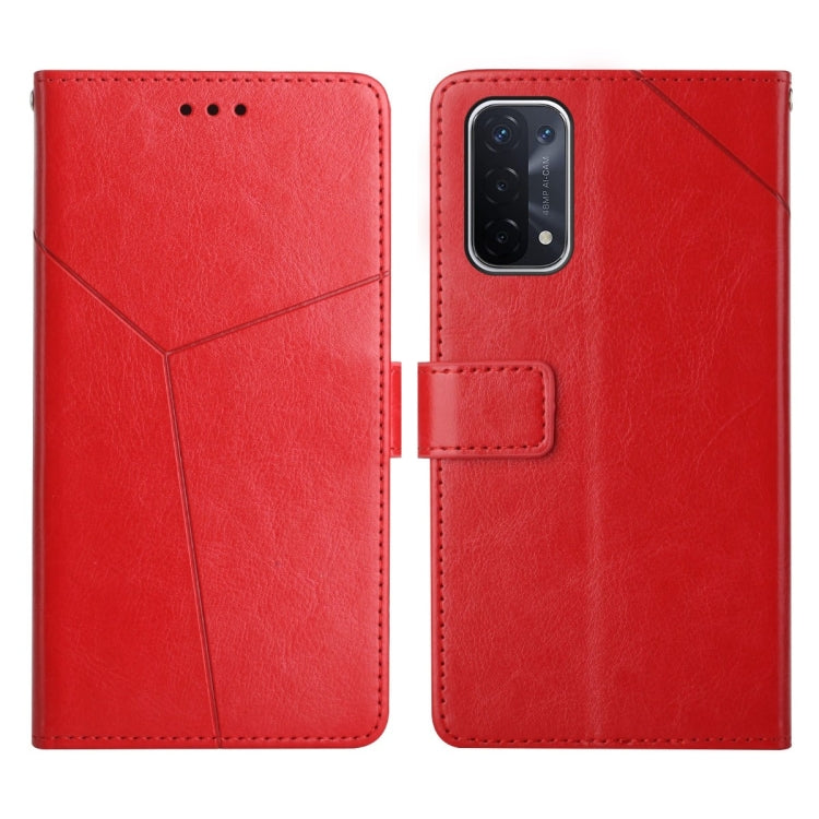 For OPPO A54 5g Y Stitching Horizontal Flip Leather Phone Case
