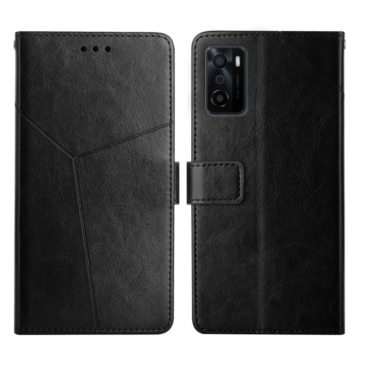 For OPPO A55S Japan Version Y Stitching Horizontal Flip Leather Phone Case