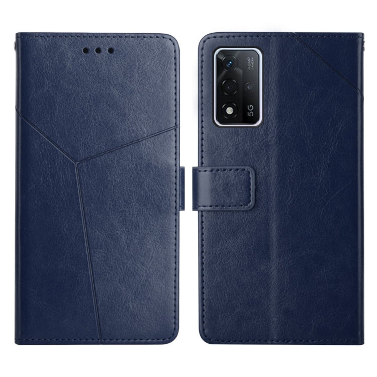 For OPPO A93S 5G Y Stitching Horizontal Flip Leather Phone Case