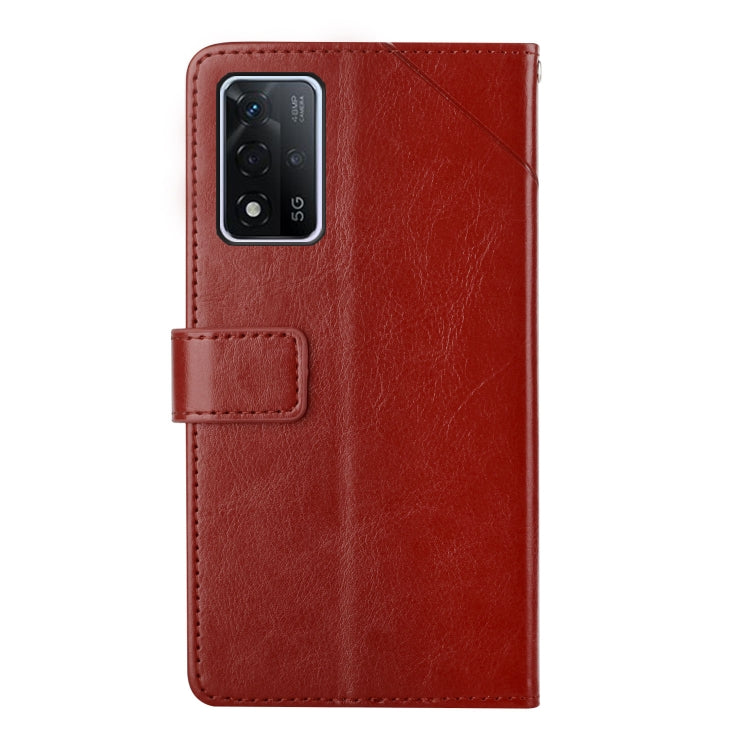 For OPPO A93S 5G Y Stitching Horizontal Flip Leather Phone Case