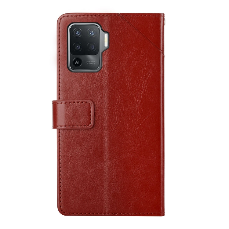 For OPPO A94 4G Y Stitching Horizontal Flip Leather Phone Case