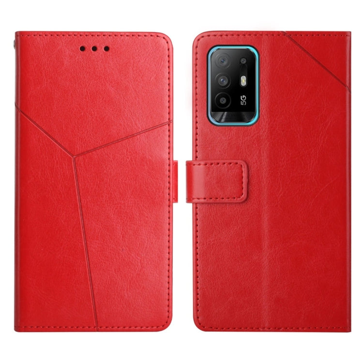 For OPPO A94 5G Y Stitching Horizontal Flip Leather Phone Case