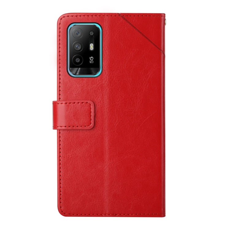 For OPPO A94 5G Y Stitching Horizontal Flip Leather Phone Case