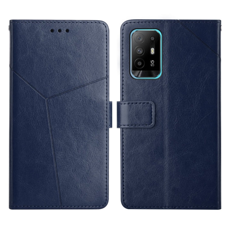 For OPPO A94 5G Y Stitching Horizontal Flip Leather Phone Case