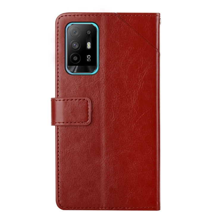 For OPPO A94 5G Y Stitching Horizontal Flip Leather Phone Case