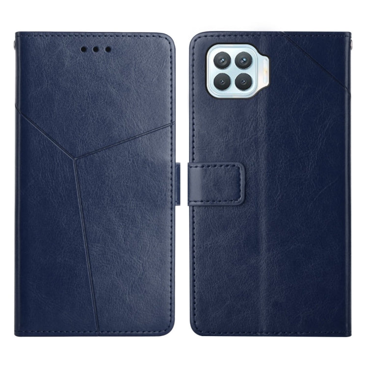 For OPPO F17 Y Stitching Horizontal Flip Leather Phone Case