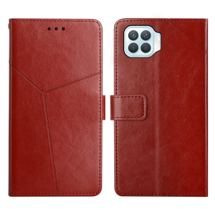 For OPPO F17 Y Stitching Horizontal Flip Leather Phone Case