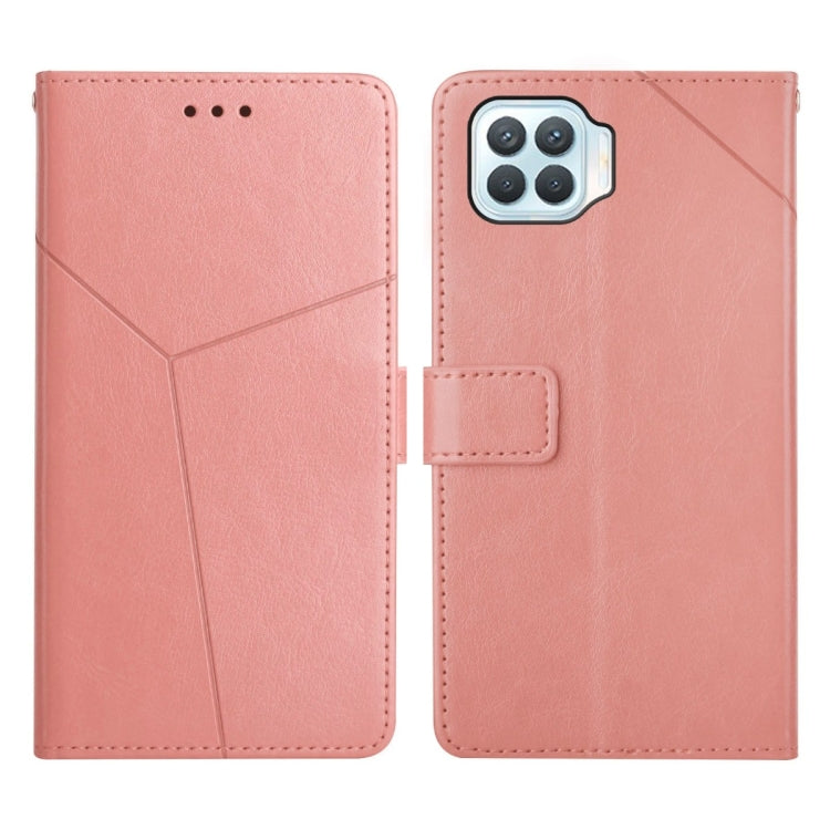 For OPPO F17 Y Stitching Horizontal Flip Leather Phone Case