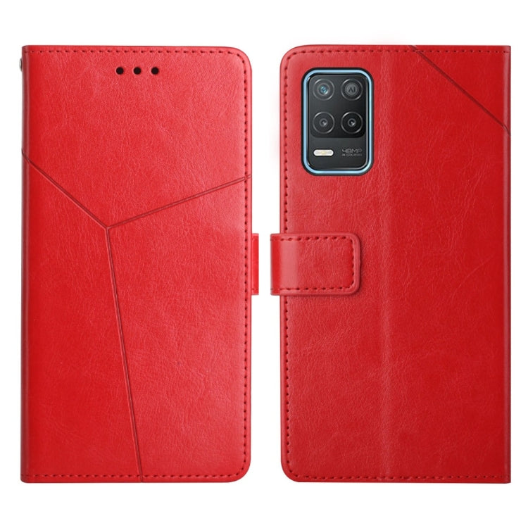 For OPPO Realme 8 5G Y Stitching Horizontal Flip Leather Phone Case