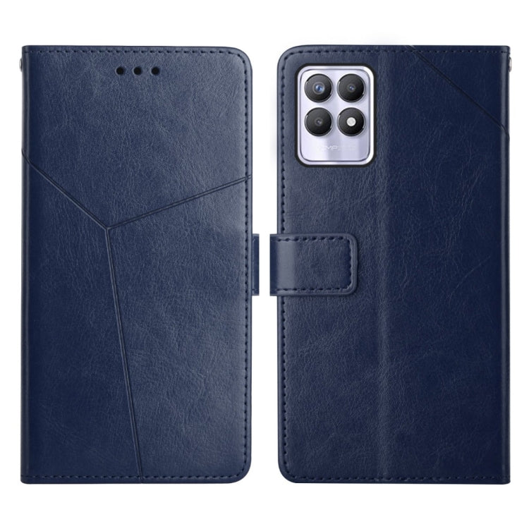 For OPPO Realme 8i Y Stitching Horizontal Flip Leather Phone Case