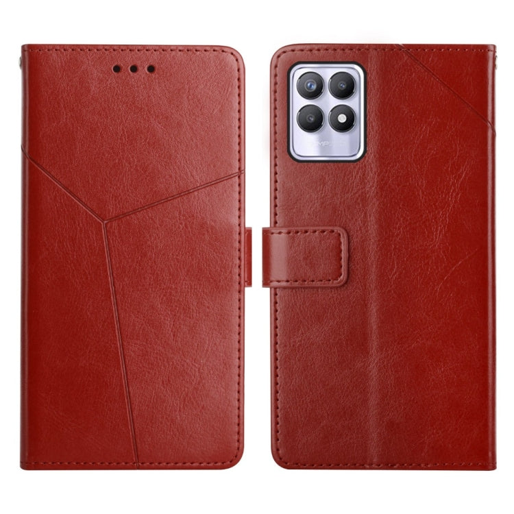 For OPPO Realme 8i Y Stitching Horizontal Flip Leather Phone Case
