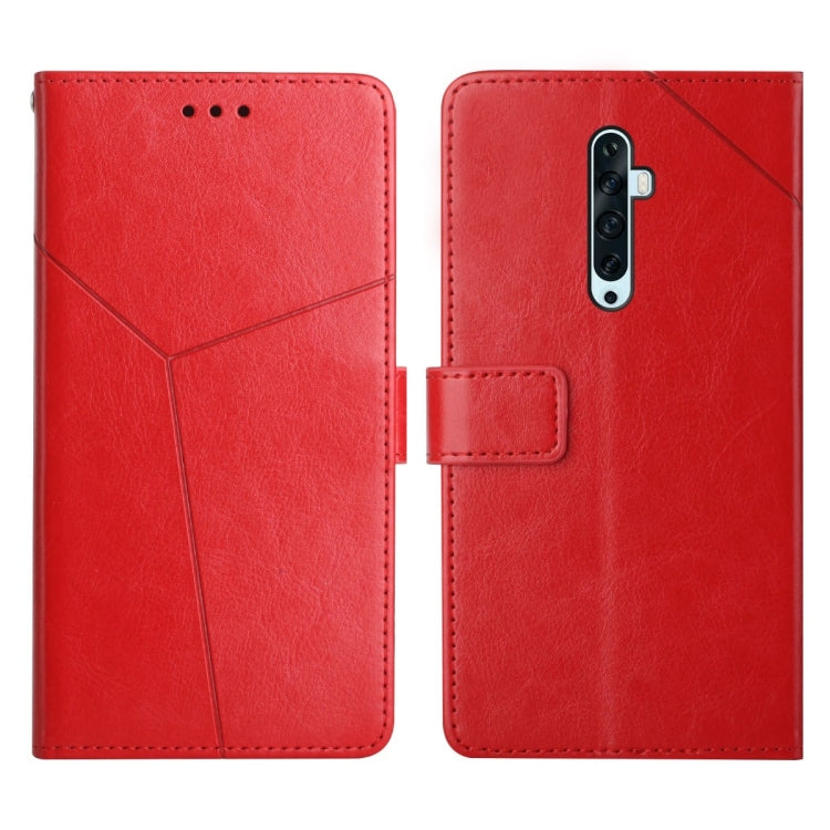 For OPPO Reno2 Z / Reno2 F Y Stitching Horizontal Flip Leather Phone Case