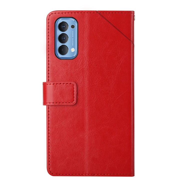 For OPPO Reno4 5G Y Stitching Horizontal Flip Leather Phone Case