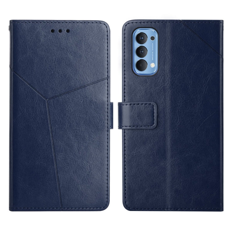 For OPPO Reno4 5G Y Stitching Horizontal Flip Leather Phone Case