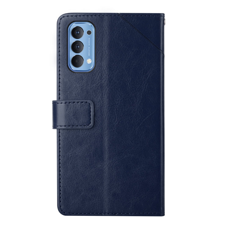 For OPPO Reno4 5G Y Stitching Horizontal Flip Leather Phone Case