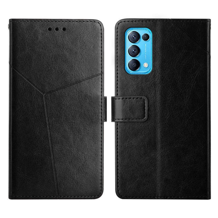For OPPO Reno5 4G Y Stitching Horizontal Flip Leather Phone Case