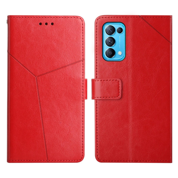 For OPPO Reno5 5G Y Stitching Horizontal Flip Leather Phone Case